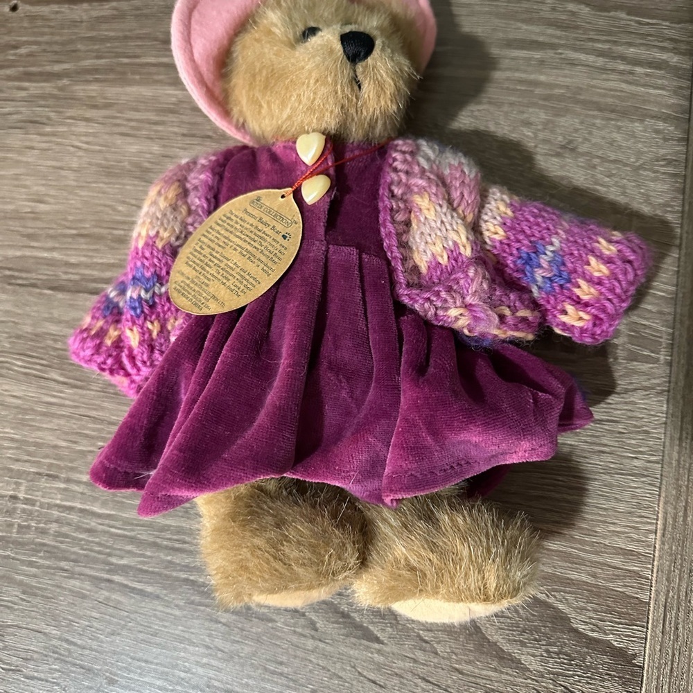 Boyds Collection “Bailey & Friends” Bear with Pink and Purple Sweater with Tag - Picture 2 of 6